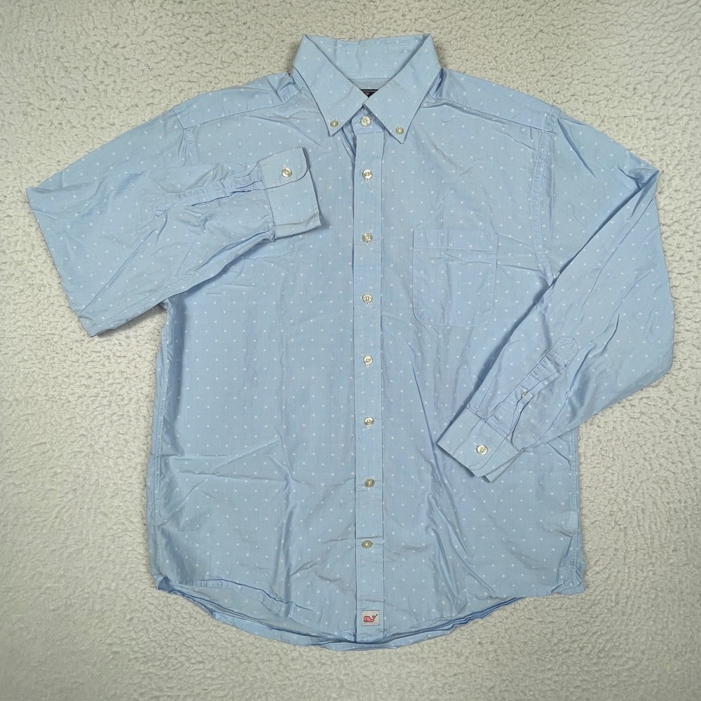 Vineyard Vines Murray Shirt Mens Large‎ Light Blue Cotton Button Down Preppy